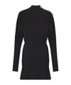 Balmain Short Flared Knit Dress In Black