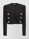 Balmain Crepe Jacket In Black