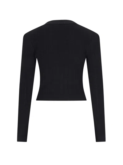 Balmain Short Knit Cardigan In Black