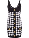 Balmain Short Knit Dress In Black