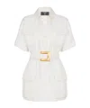 Balmain Short Dress With Belted Waist And Front Pockets