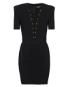 Balmain Black Laced Minidress In Black