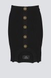 Balmain Black Optical Illusion Ribbed Knit Miniskirt