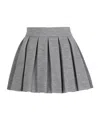 Balmain Short Pleated Cotton Knit Skirt In Gray