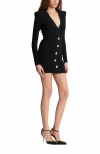 Balmain Short Dress In Black Viscose Blend In Black