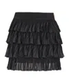 Balmain Short Ruffled Knit Skirt In Black