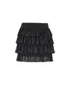 Balmain Short Ruffled Knit Skirt In Black