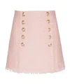 Balmain Sequinned Tweed Skirt In Pink