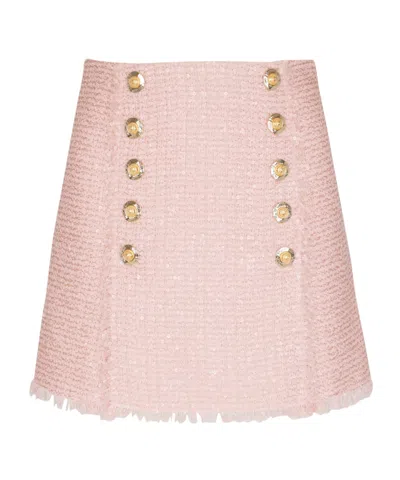 BALMAIN BALMAIN SHORT SEQUINNED TWEED SKIRT