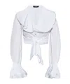 Balmain Ruffled Blouse In White