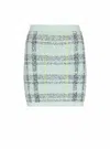 Balmain Short Skirt In Glitter Plaid Tweed In Green