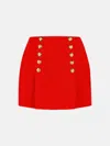 Balmain Short Skirt In Red Virgin Wool