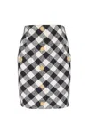 Balmain Check-pattern Mini Skirt In Multicolor