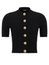 Balmain Short Sleeve Cardigan Sweaters And Cardigans Black In Black