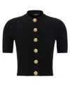 Balmain Short Sleeve Cardigan Sweaters And Cardigans Black In Black