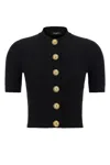 Balmain Short Sleeve Cardigan Sweaters And Cardigans Black In Black