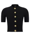 Balmain Short Sleeve Cardigan Sweaters And Cardigans Black In Black