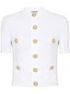 Balmain Short Sleeve Buttoned Pocket Knit Cardigan In White