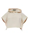 Balmain Short-sleeve Cotton Hoodie In Neutral