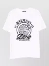 Balmain Short Sleeve Crew Neck Graphic Shirt In White