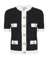 Balmain Contrast-trim Cardigan With Four Pocket Detail In Black