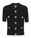 Balmain Buttoned Knitted Cardigan In Black