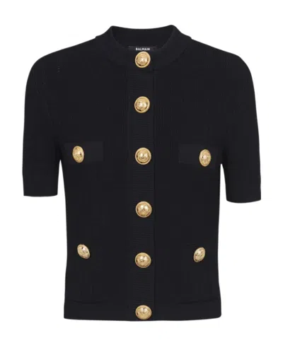 BALMAIN BUTTONED KNITTED CARDIGAN