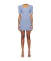 Balmain Short Sleeve Dress In Blue
