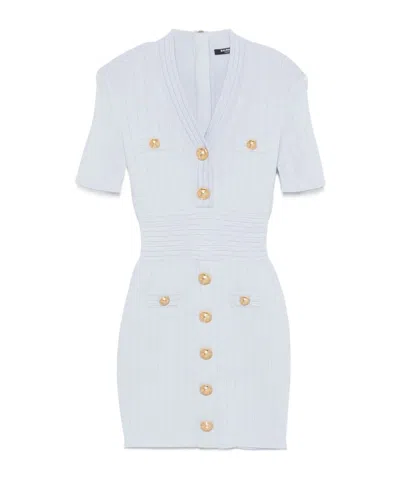 BALMAIN BALMAIN BUTTON EMBELLISHED KNITTED DRESS