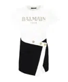 Balmain Short Sleeve Dress In White