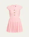 Balmain Short-sleeve Flechage Knit Flare Mini Dress