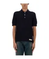 Balmain Short-sleeve Merino Polo Shirt In Black