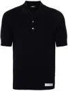 Balmain Short-sleeve Merino Polo Shirt In Blue