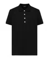 Balmain Monogram Short-sleeved Polo T-shirt In Black