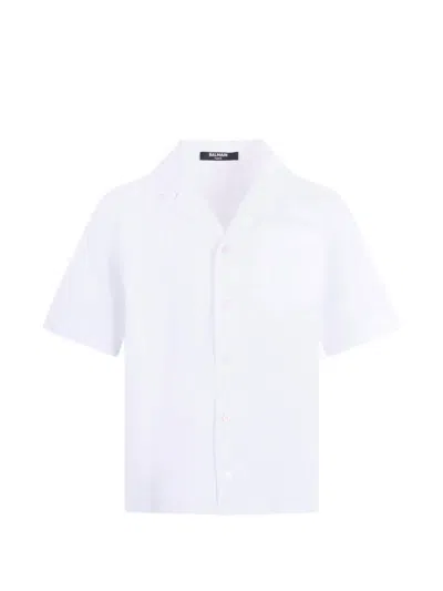 Balmain Kids' Short-sleeve Shirt In White