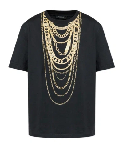 Balmain Short Sleeve T-shirt In Black