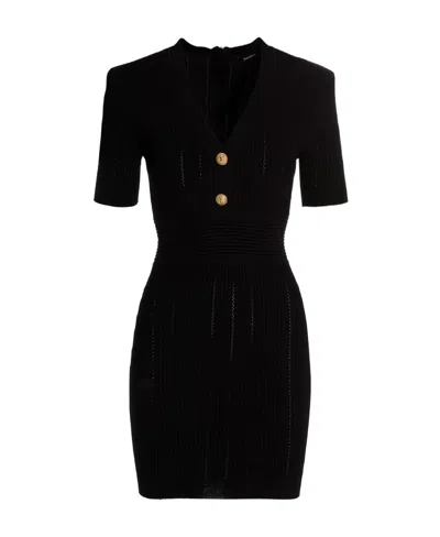 BALMAIN SHORT-SLEEVE TAILORED DRESS