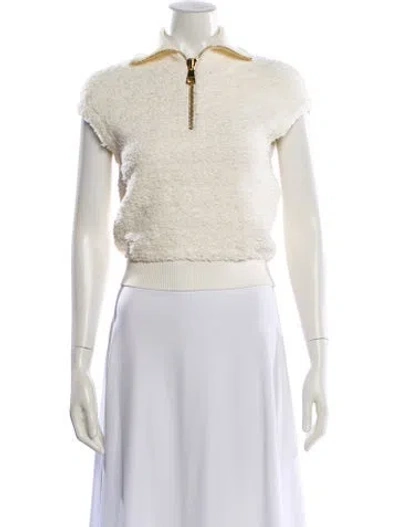 Pre-owned Balmain Short Sleeve Top In White