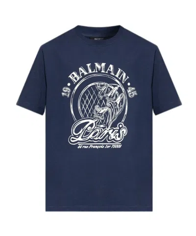 Balmain Short Sleeve T-shirt In Blue