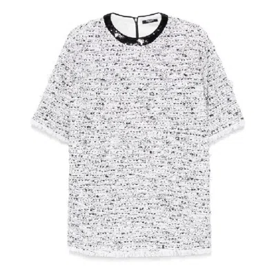 Balmain Short Sleeve Tweed T Shirt In Multi
