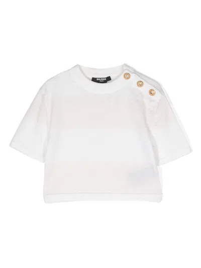 Balmain Short-sleeve Wool T-shirt In Weiss