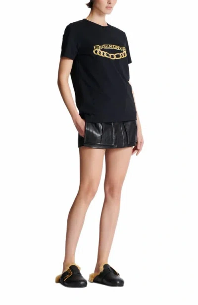 BALMAIN SHORT-SLEEVED BALMAIN CHAIN PRINT T-SHIRT