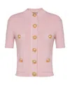 Balmain Ribbed-knit Cardigan In Pink