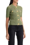 Balmain Button-detailed Knit Cardigan In Green