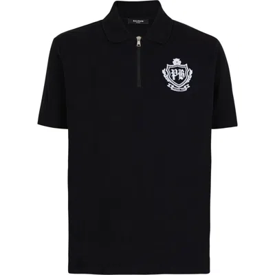 BALMAIN BALMAIN SHORT-SLEEVED COLLEGE EMBLEM POLO