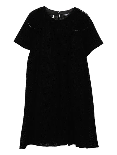 Balmain Kids' Short-sleeved Dress In Black
