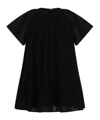 Balmain Short-sleeved Dress In Black