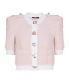 Balmain Short-sleeved Knit Cardigan In Multi