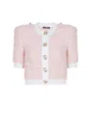 Balmain Short-sleeved Knit Cardigan In Multi