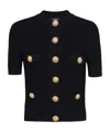 Balmain Black Sweaters With Golden Buttons In Black